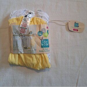 Lily & Dan bundle of 5 neutral bodysuits size 9-12 months, New